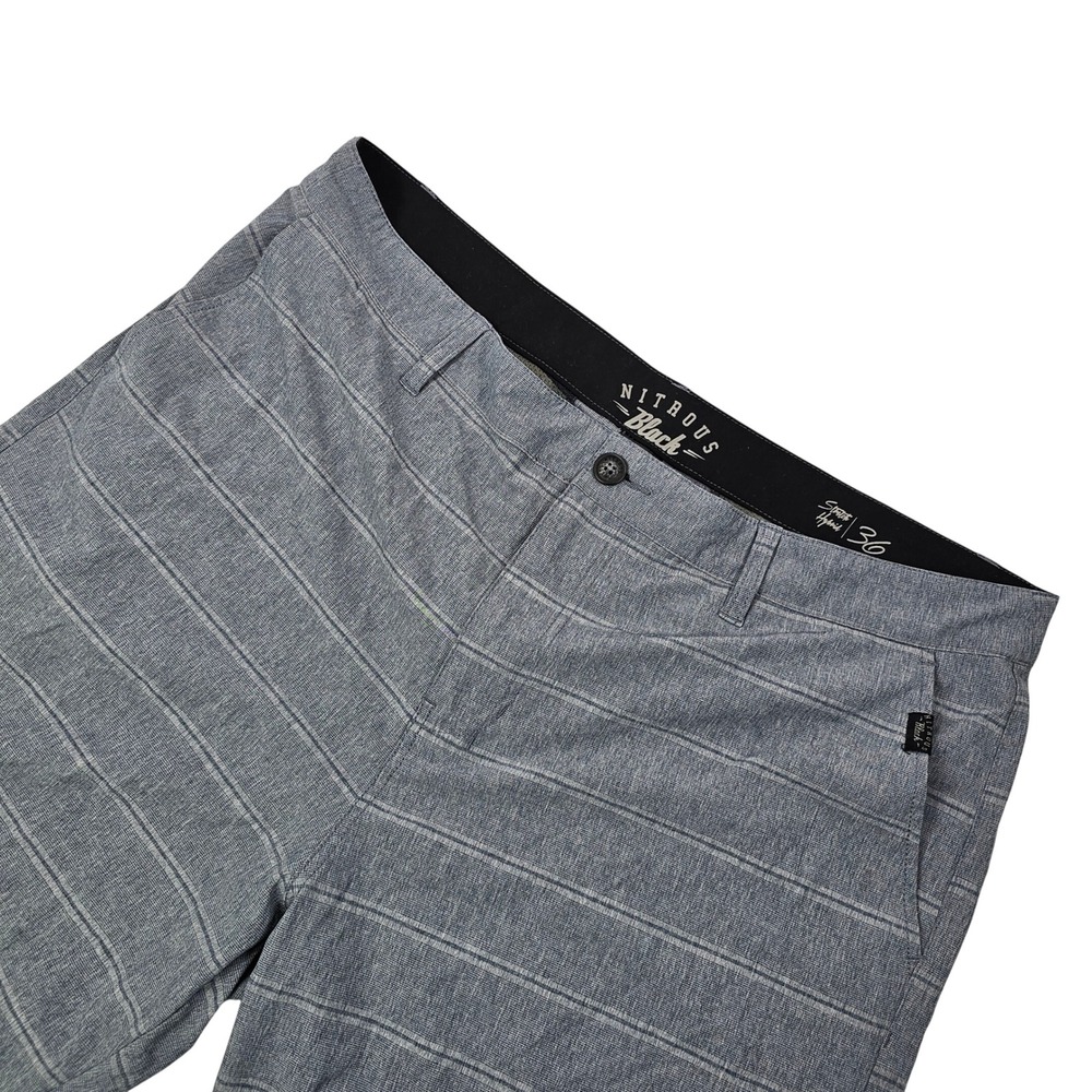 Nitrous Black Mens Division Hybrid Stretch Walkshort SZ 36 Gray Stripe TS001076M